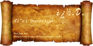 Őri Dorottya névjegykártya